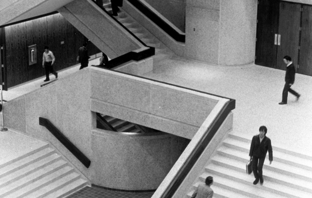 historical photo of the Zachry staircases