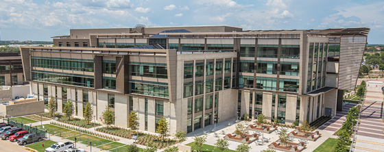 aerial view of the new Zachry building